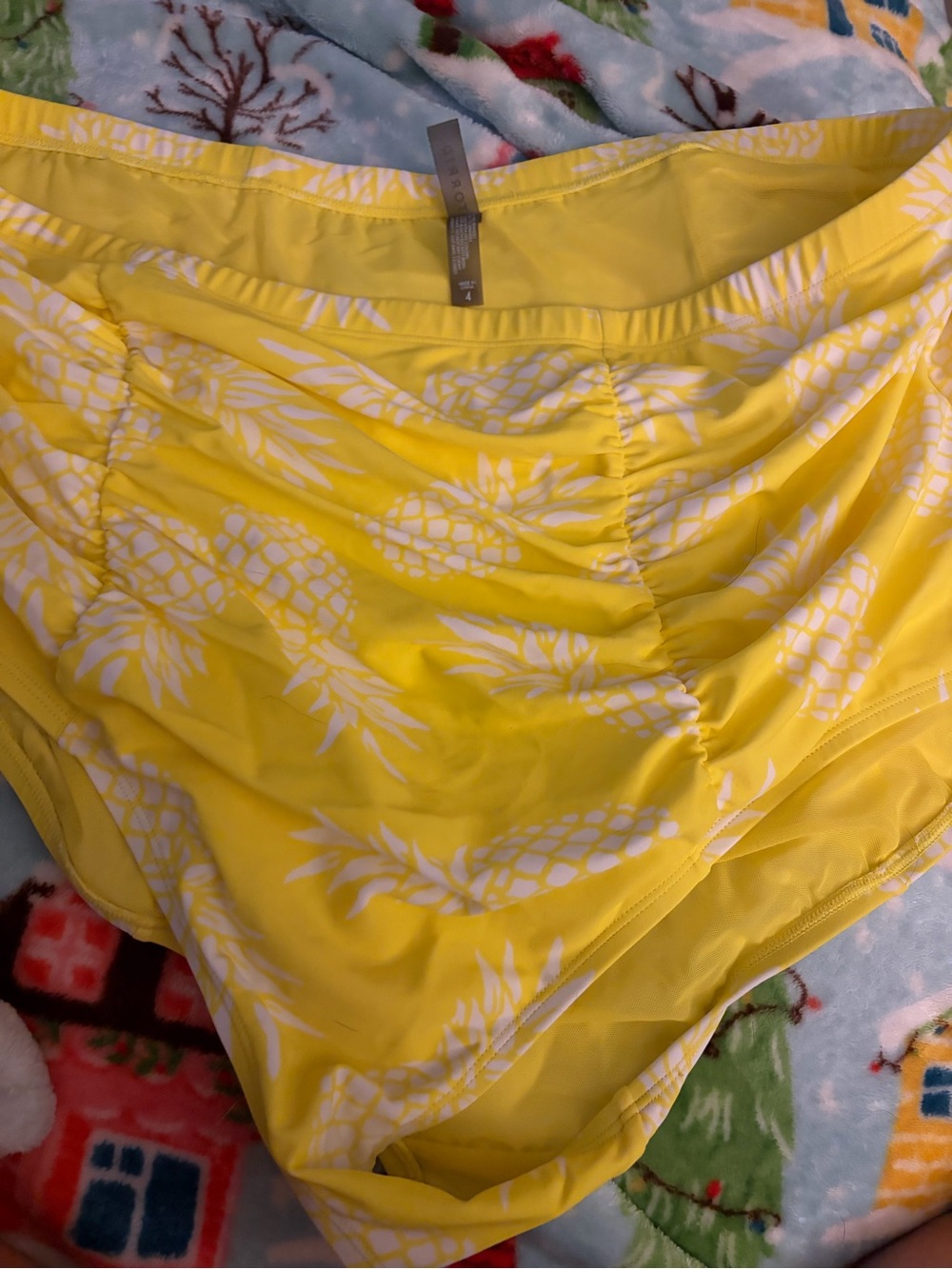 Torrid Women’s Yellow Pineapple Ruched Swim Bottoms